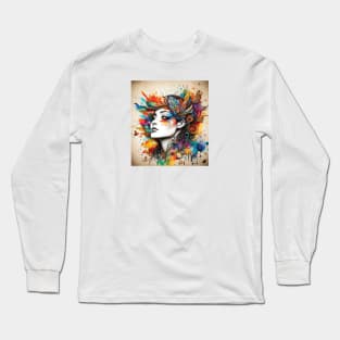 Fluttering Elegance: A Symphony of Women in Butterfly-Inspired Art Long Sleeve T-Shirt